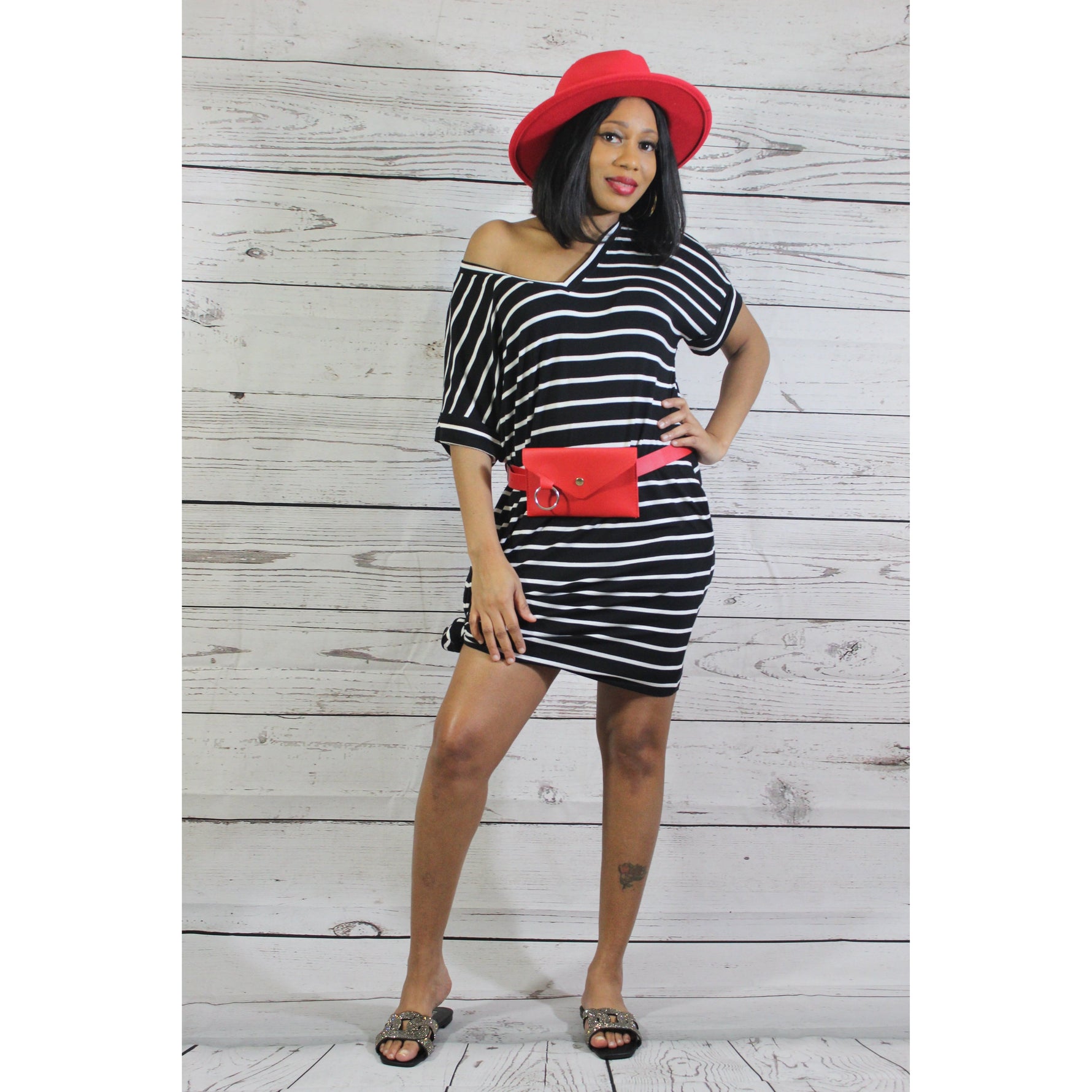 Stay In Tune Stripe Dress - LeAmore Boutique