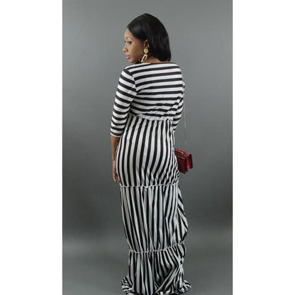 Black & White Stripe Dress - LeAmore Boutique